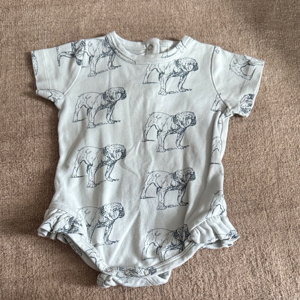 Kate Quinn 18M-24M Dog Print skirted Onesie